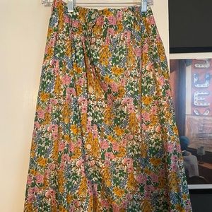 J crew liberty fabric skirt